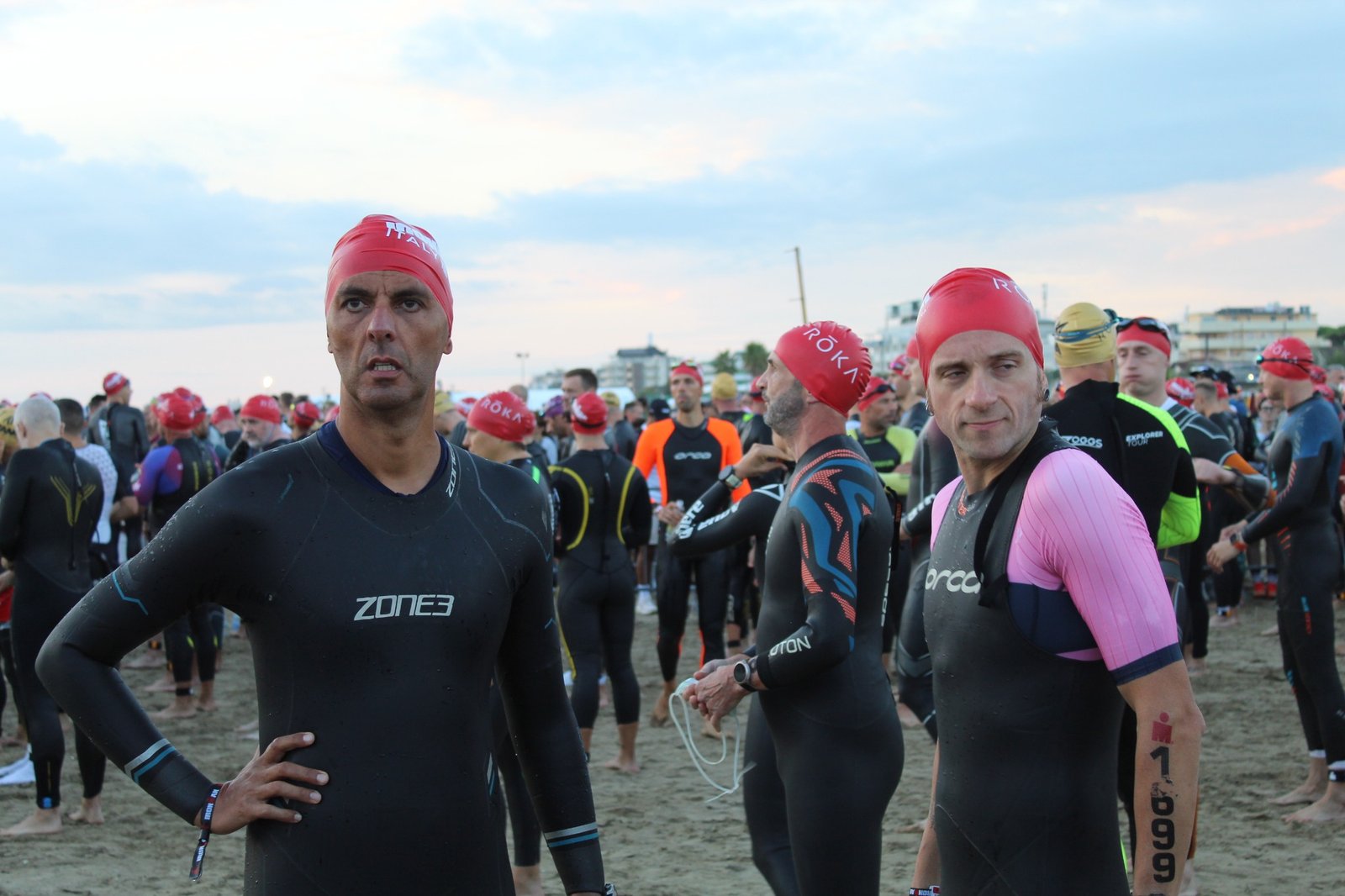 Massimo Veutro nella zona di partenza del nuoto